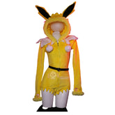 Official Pokemon Yellow Jolteon Plush Animal Cosplay Costume Hooded Pajamas - Halloweez